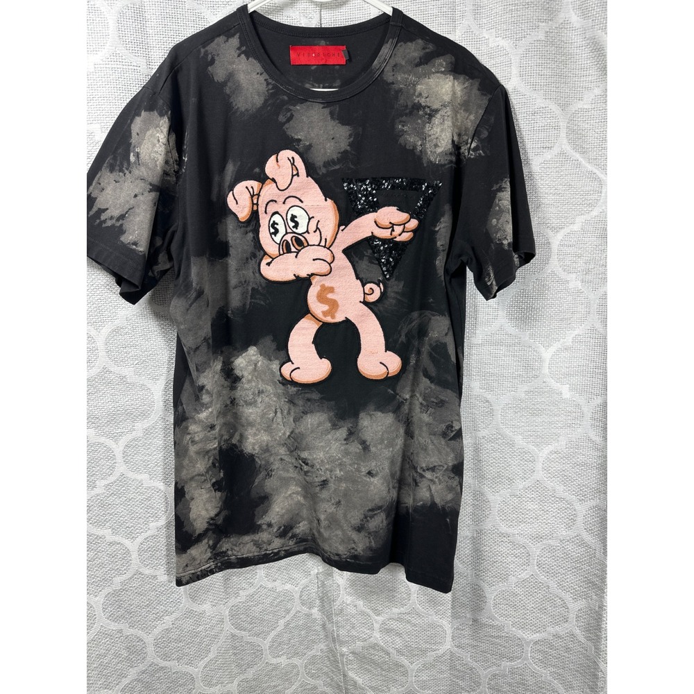 VIE + RICHE Men's Tie Dye Pig Dollar Sign Pocket Graphic T-Shirt Size L‎